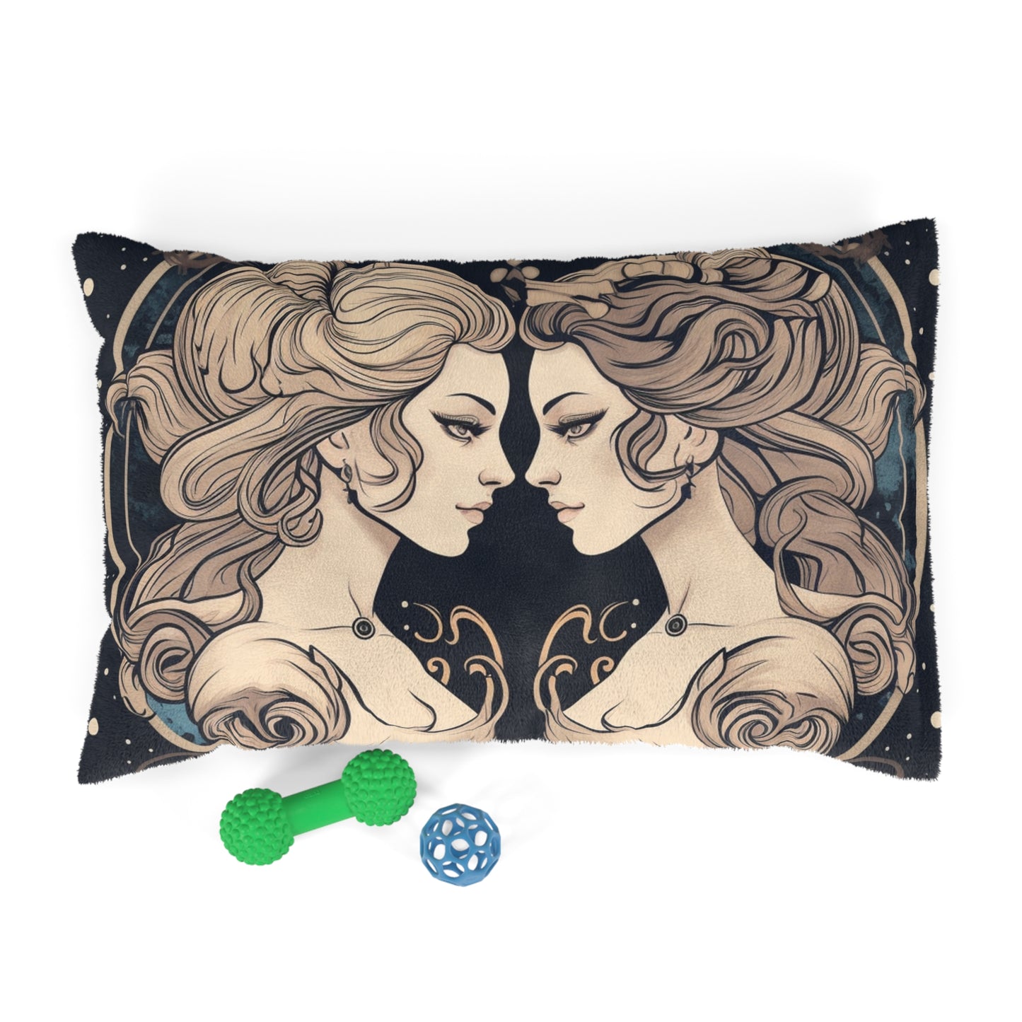 Duality of Gemini - Expressive Twins Zodiac Astrology - Pet Bed