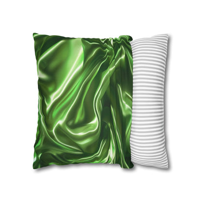 Green Silk, Spun Polyester Square Pillowcase