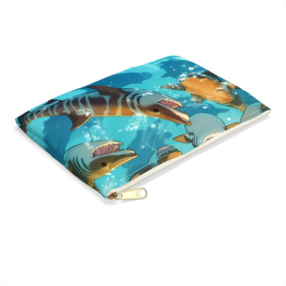 Tiger Shark: Ocean Marine Wildlife - Underwater - Accessory Pouch