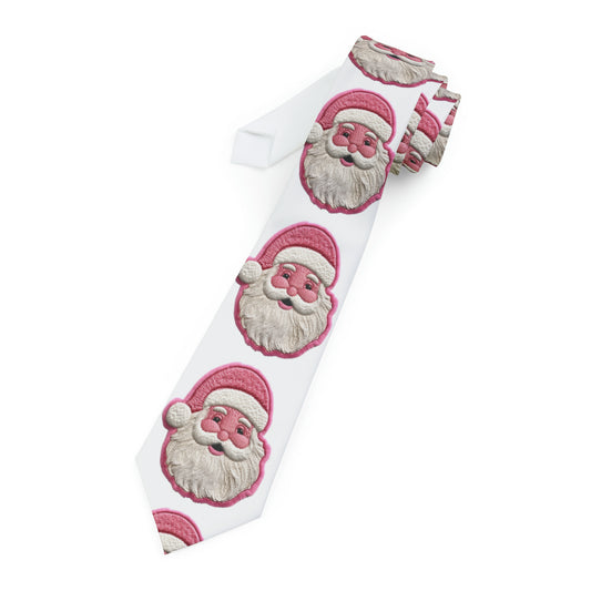 Santa Patch in Pink Christmas - Necktie