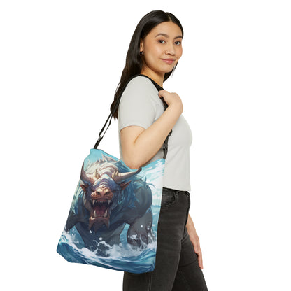 Bull Shark Fusion: Water Fantasy - Hybrid Ocean Marine Animal - Adjustable Tote Bag (AOP)