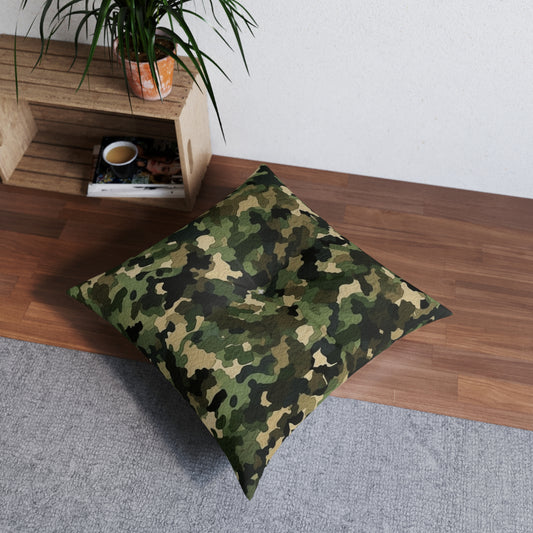 クラシック迷彩 |迷彩ラップ | Traditional Camo - タフトフロアピロー、スクエア