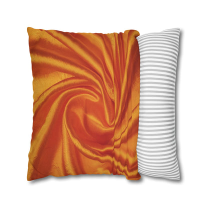 Orange Silk, Spun Polyester Square Pillowcase