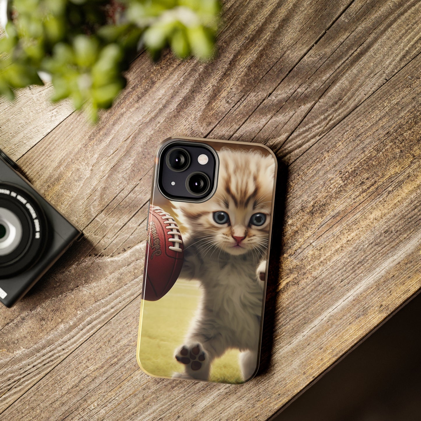 Football Kitty Fantasy: Feline Cat American Sport Quarterback - Tough Phone Cases