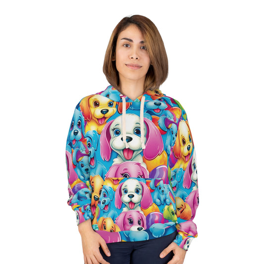 Happy Puppy & Dog Design - Vivid and Eye-Catching - Unisex Pullover Hoodie (AOP)