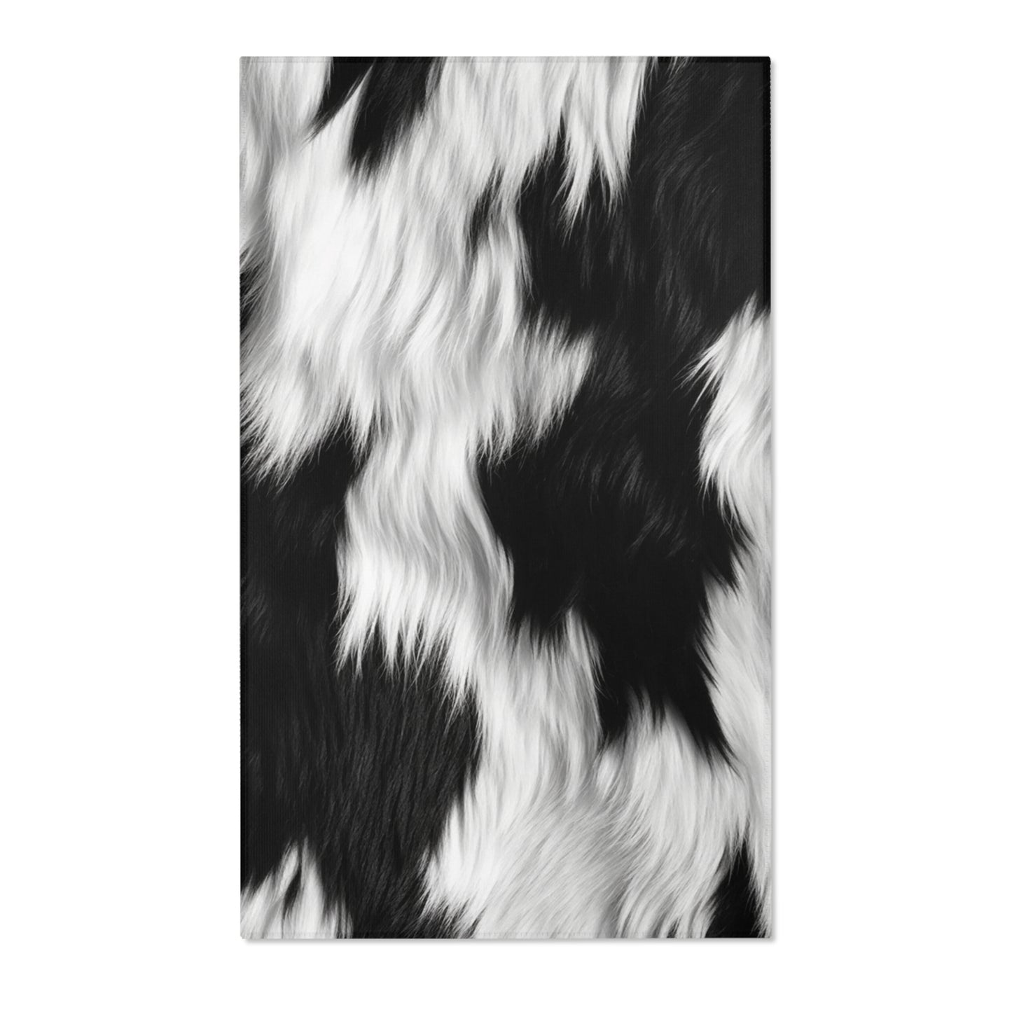 Cowhide on Hair Leather - Black and White - Designer Style - Area Rugs