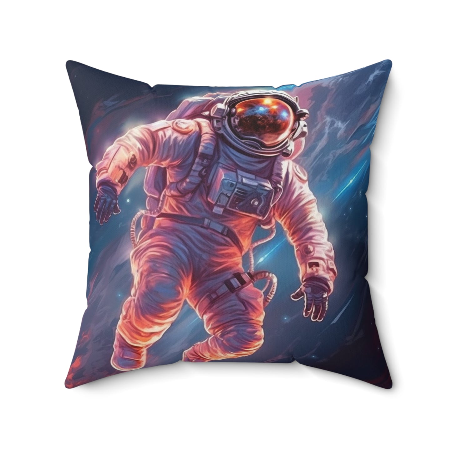 Astronaut Outer Space - Galaxy Starfield Art - Spun Polyester Square Pillow