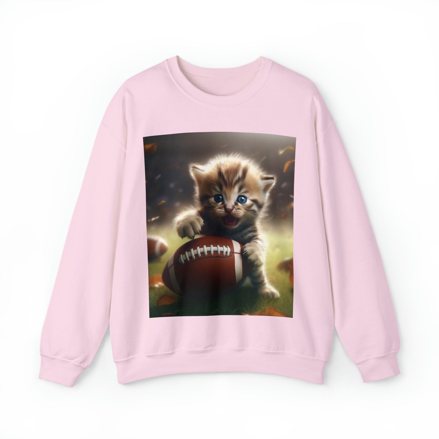 Football Kitten Touchdown: Tabby's Winning Play Sport Game - Unisex Heavy Blend™ Crewneck Sweatshirt