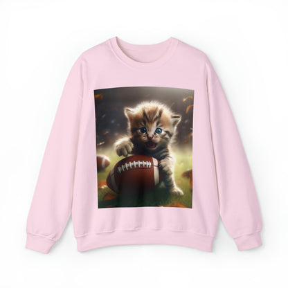 Football Kitten Touchdown: Tabby's Winning Play Sport Game - Unisex Heavy Blend™ Crewneck Sweatshirt