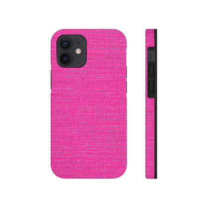 Hot Neon Pink Doll Like: Denim-Inspired, Bold & Bright Fabric - Tough Phone Cases