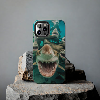 Laughing Lemon Sharks: Joyful Sea Jaws Ocean Deep - Tough Phone Cases