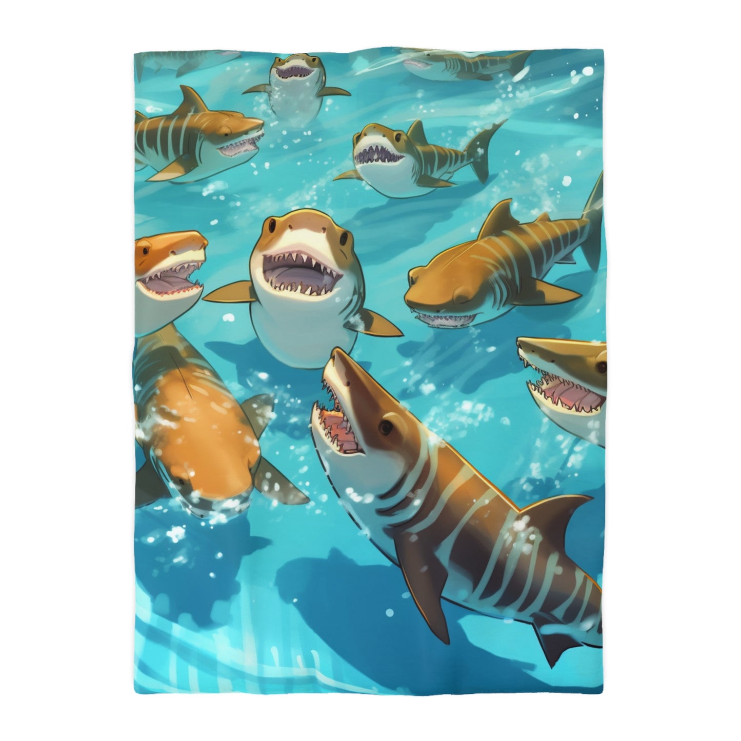 Tiger Shark: Ocean Marine Wildlife - Underwater - Microfiber Duvet Cover