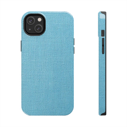 Bright Aqua Teal: Denim-Inspired Refreshing Blue Summer Fabric - Tough Phone Cases