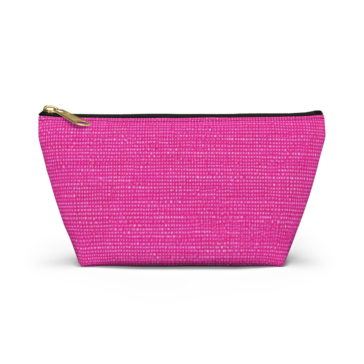 Hot Neon Pink Doll Like: Denim-Inspired, Bold & Bright Fabric - Accessory Pouch w T-bottom