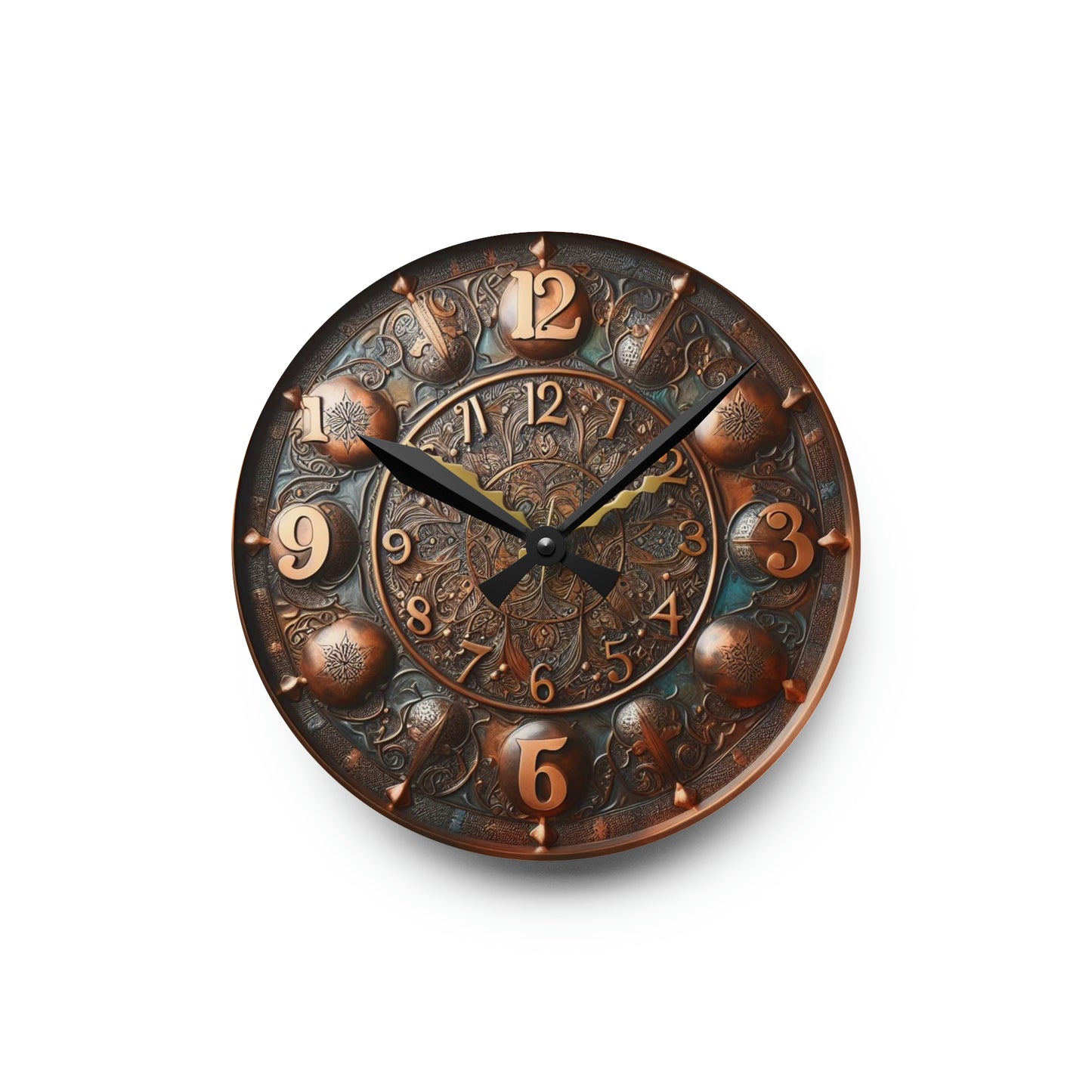 Copper Metal Design Acrylic Wall Clock