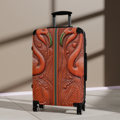 Flamingo Artisan Carved Cabinet Suitcase