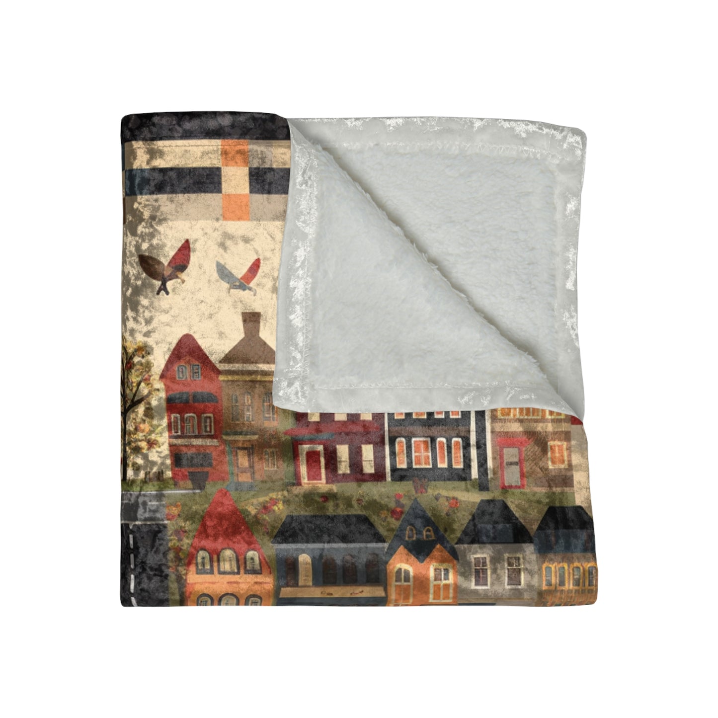 Home Town Quilt Design - Crushed Velvet Blanket