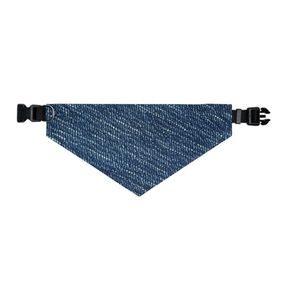 Denim-Inspired Design - Distinct Textured Fabric Pattern - Pet Bandana Collar