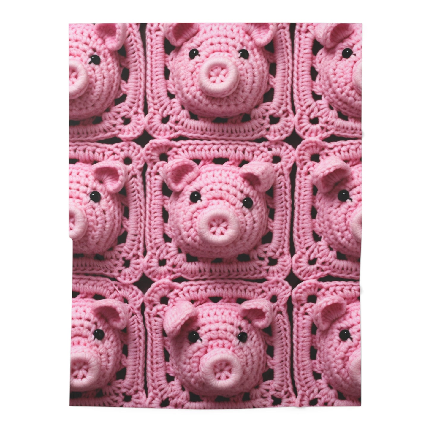 Crochet Pig Farm Animal Pink Snout Piggy Pattern - Baby Swaddle Blanket