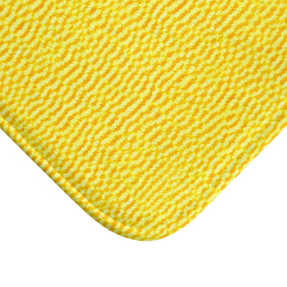 Sunshine Yellow Lemon: Denim-Inspired, Cheerful Fabric - Bath Mat