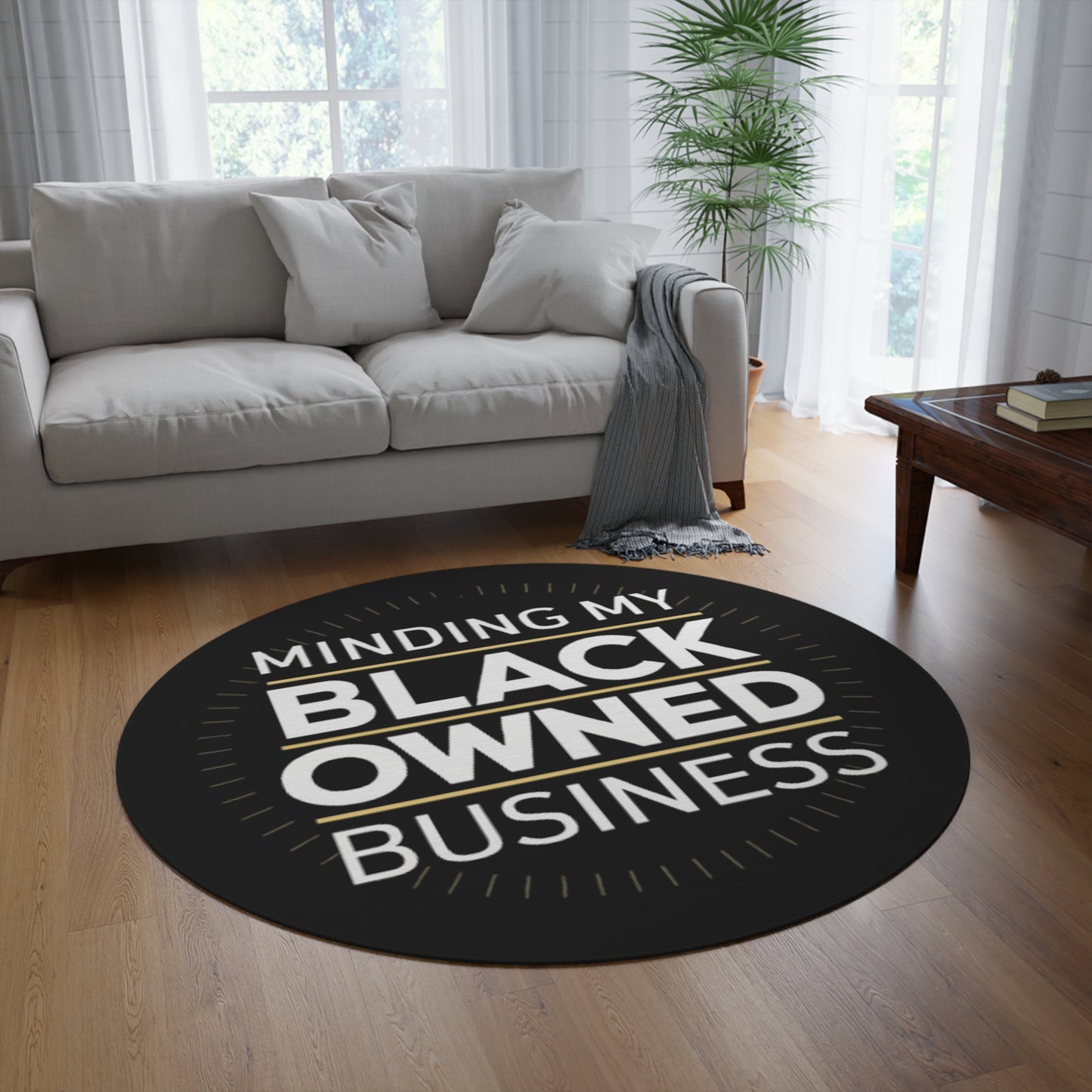 Minding My Black Owned Business - Round Rug