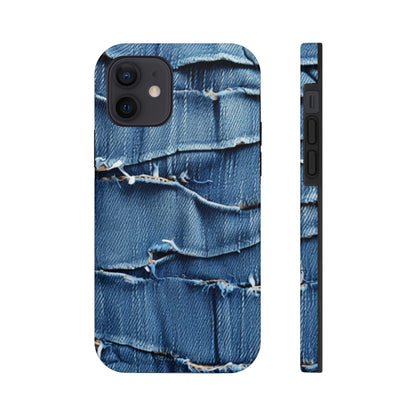 Midnight Blue Distressed Denim: Rugged, Torn & Stylish Design - Tough Phone Cases