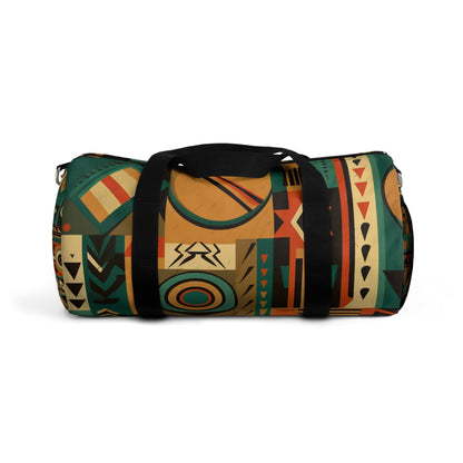 Earthy Tones Geometric Tribal-Inspired Pattern Design Duffel Bag