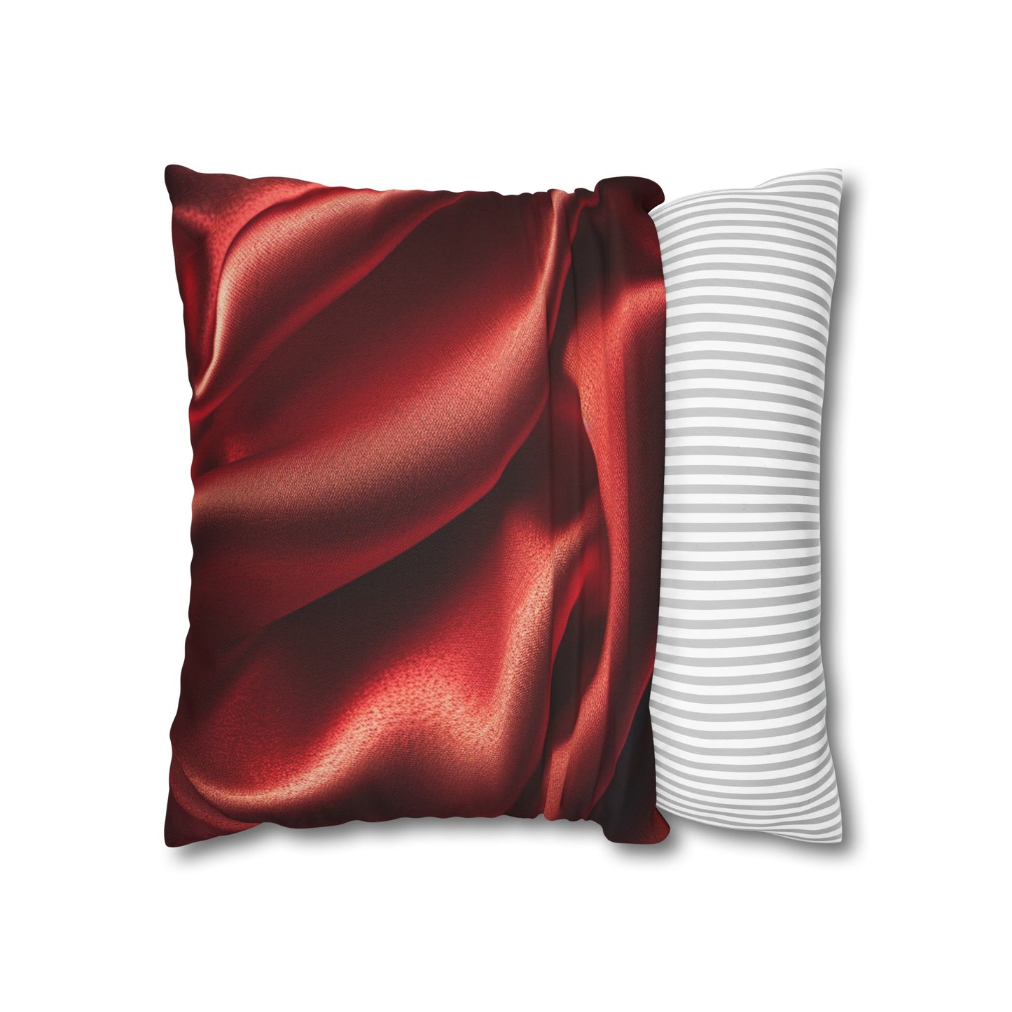 Red Silk, Spun Polyester Square Pillowcase