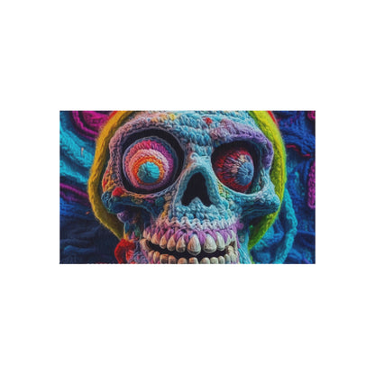 Crochet Skull Halloween Scary Horror Design - Outdoor Rug