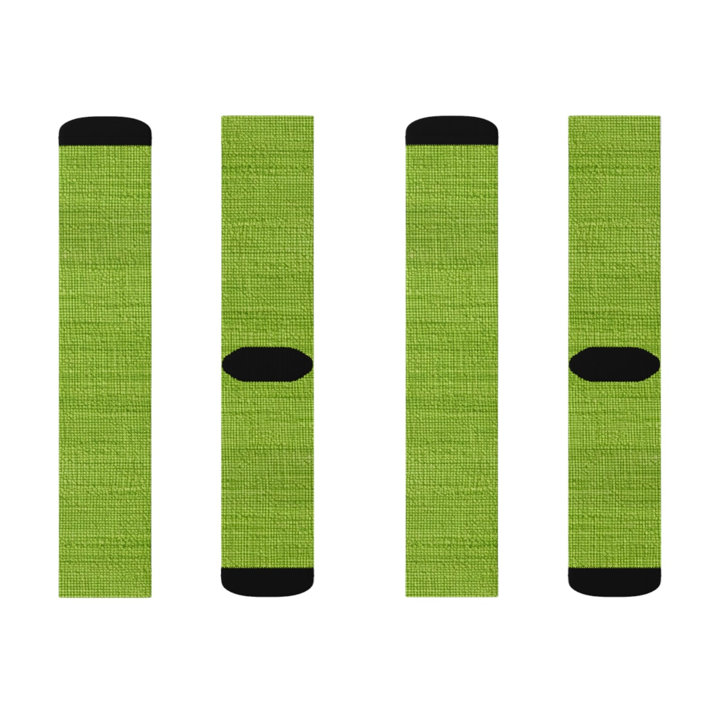 Lush Grass Neon Green: Denim-Inspired, Springtime Fabric Style - Sublimation Socks