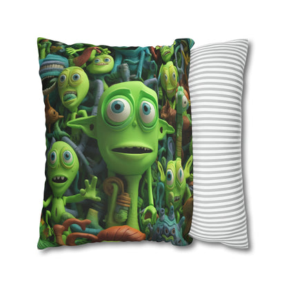 Toy Alien Story Space Character Galactic UFO Anime Cartoon - Spun Polyester Square Pillow Case