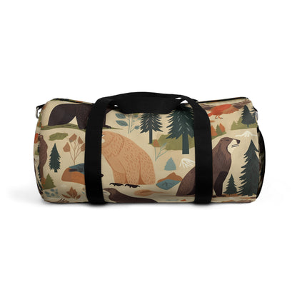 U.S. Wilderness Inspired: Grizzly Bears, Animals Pattern Duffel Bag