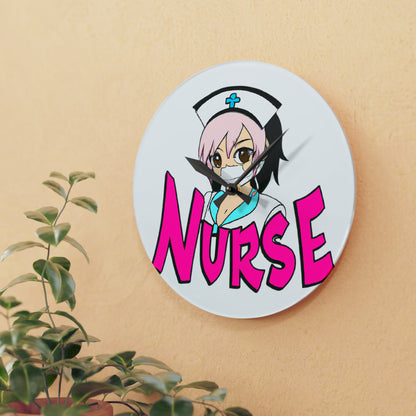 Nurse Kawaii Anime Acrylic Wall Clock