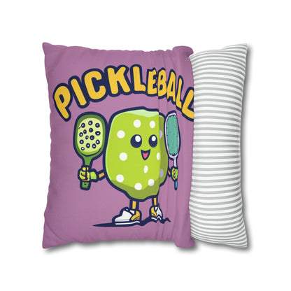 Pickleball Anime kawaii - Gráfico de dibujos animados - Personaje deportivo - Funda de almohada cuadrada de poliéster hilado 