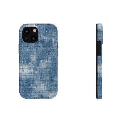 Faded Blue Washed-Out: Denim-Inspired, Style Fabric - Tough Phone Cases