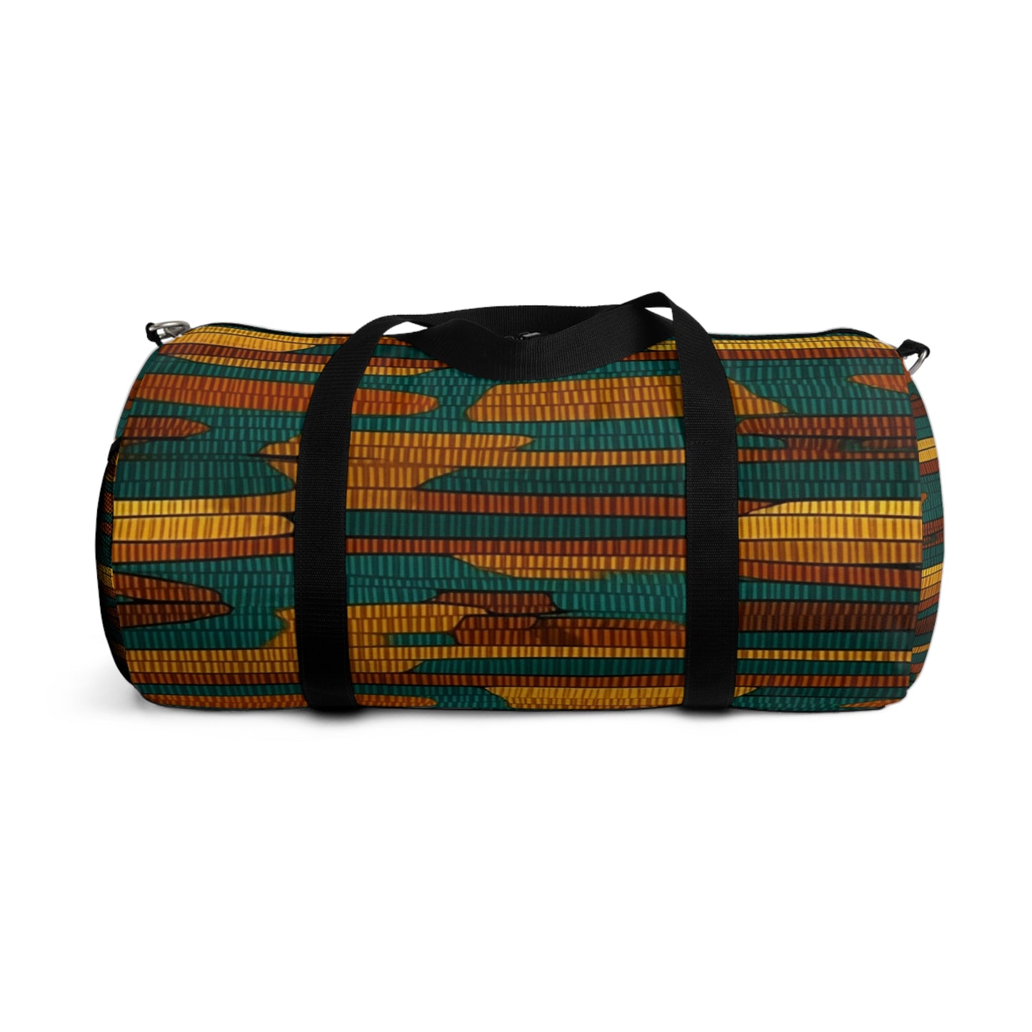 Teal & Dark Yellow Maya 1990's Style Textile Pattern - Intricate, Texture-Rich Art - Duffel Bag