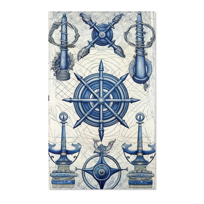 Nautical Theme Art - Anchors, Ropes, Compass - Area Rugs