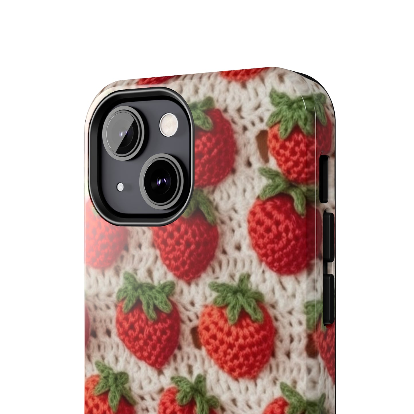 Strawberry Traditional Japanese, Crochet Craft, Fruit Design, Red Berry Pattern - Tough Phone Cases