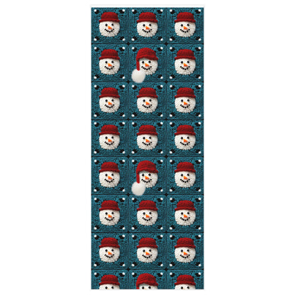 Snowman Crochet Craft, Festive Yuletide Cheer, Winter Wonderland - Wrapping Paper