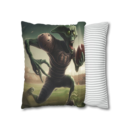 Alien Football Space Sport Game Stadium Athlete Galaxy Player - Spun Polyester Square Pillow Case