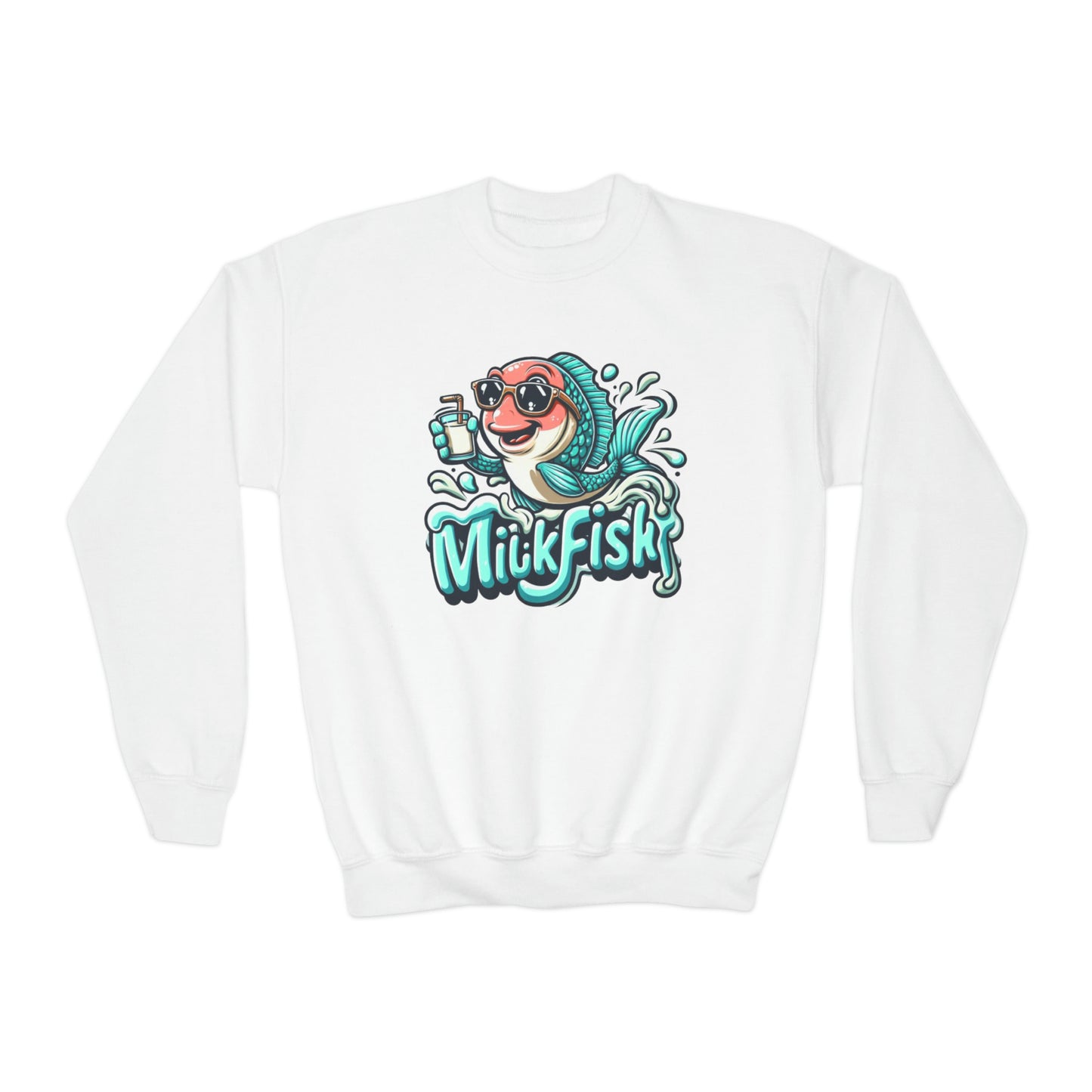 Milkfish, Funny Gift, Youth Crewneck Sweatshirt