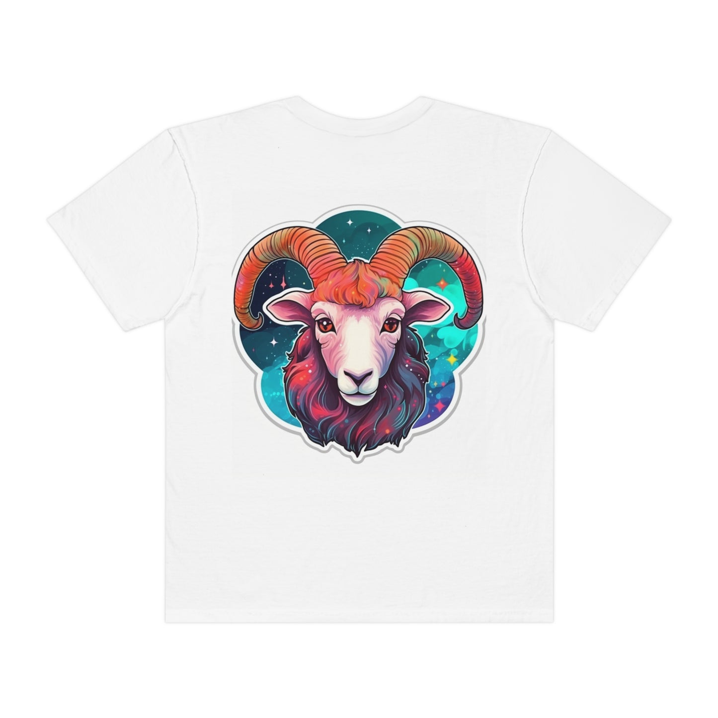 Aries Zodiac Sign - Vivid & Bright Color Cosmic Astrology Symbol - Unisex Garment-Dyed T-shirt