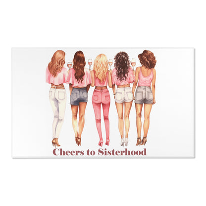 Cheers to Sisterhood - Sorority Chic Bachelorette Party Illustration - Area Rugs