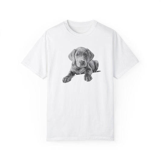 Charcoal Labrador Dog, Puppy Lover Gift, Unisex Garment-Dyed T-shirt