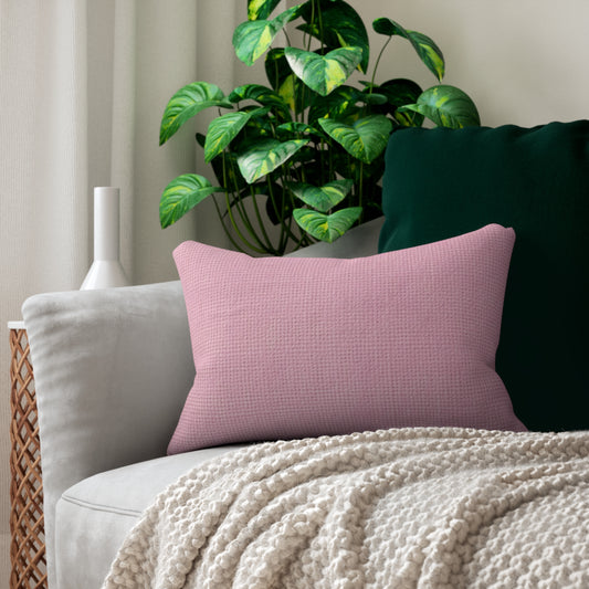 Blushing Garment Dye Pink: Denim-Inspired, Soft-Toned Fabric - Spun Polyester Lumbar Pillow