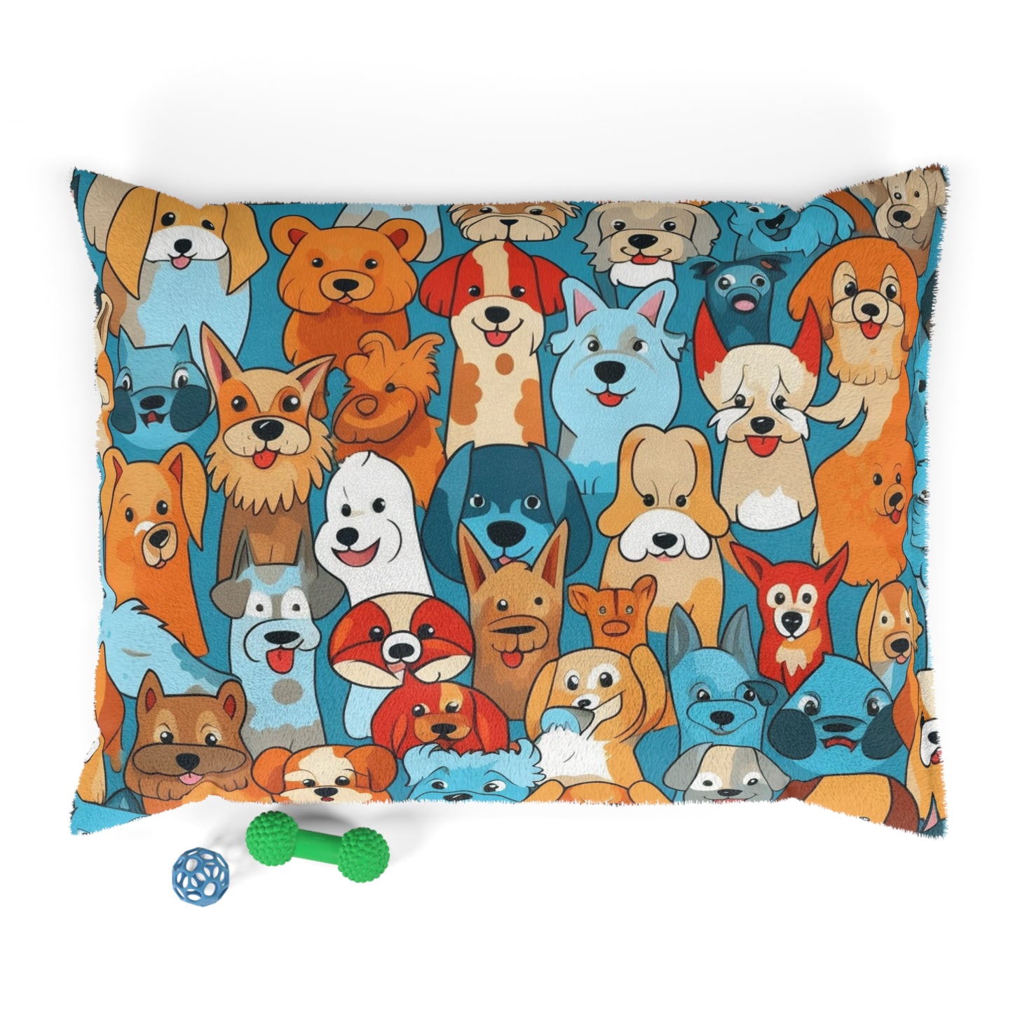 Cute Cartoon Dogs Whimsical Pattern Design - Pet Bed