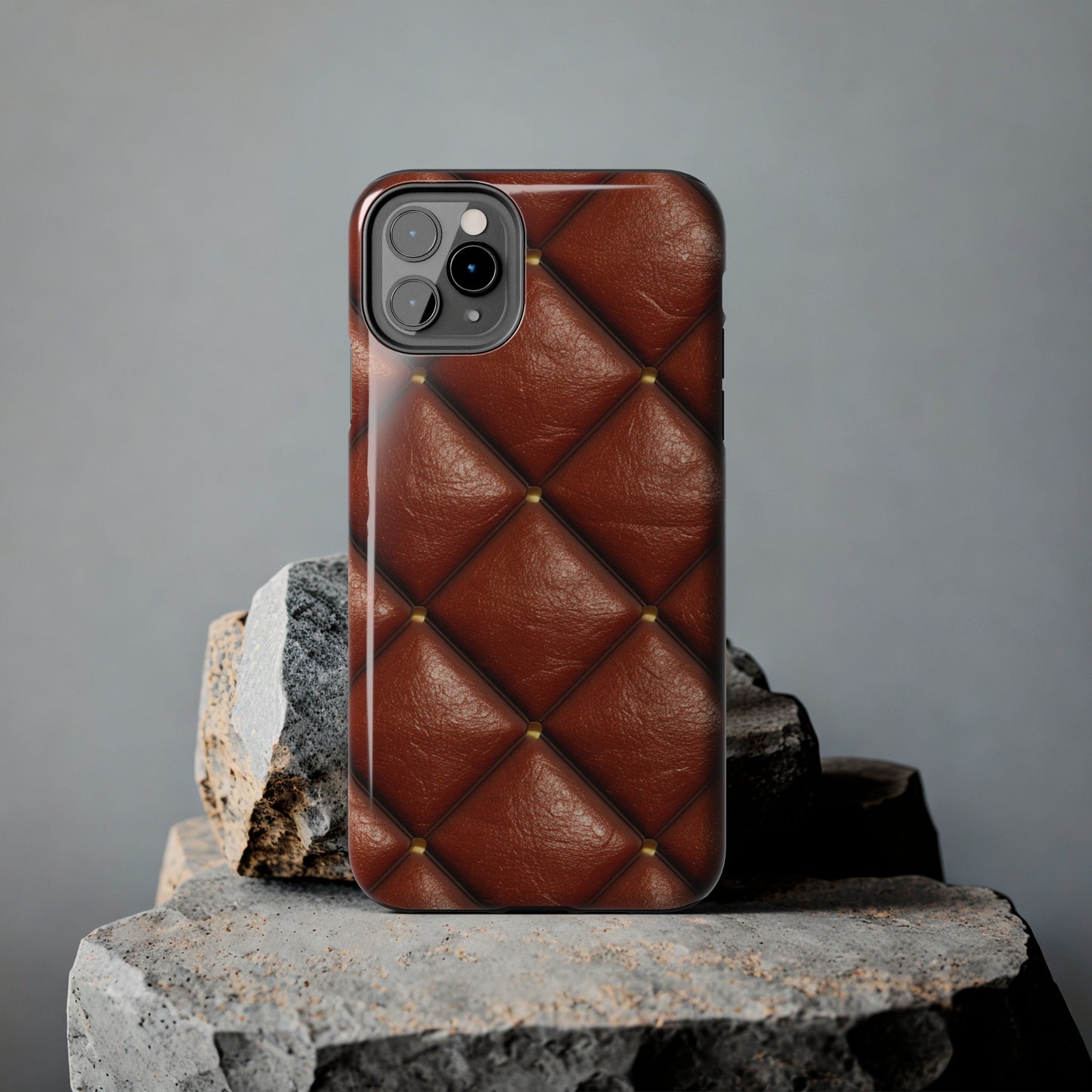 Brown Leather Cognac Pattern Rugged Durable Design Style - Tough Phone Cases