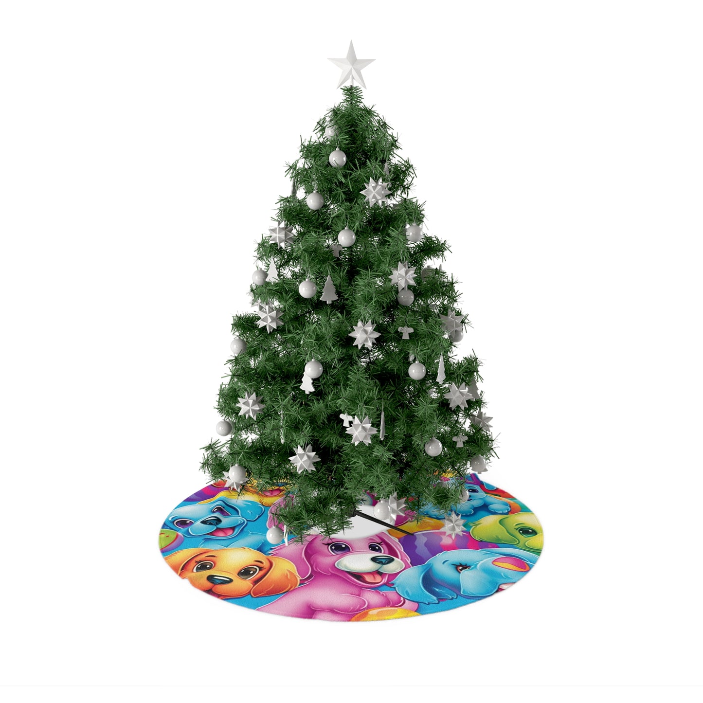 Happy Puppy & Dog Design - Vivid and Eye-Catching - Christmas Tree Skirts