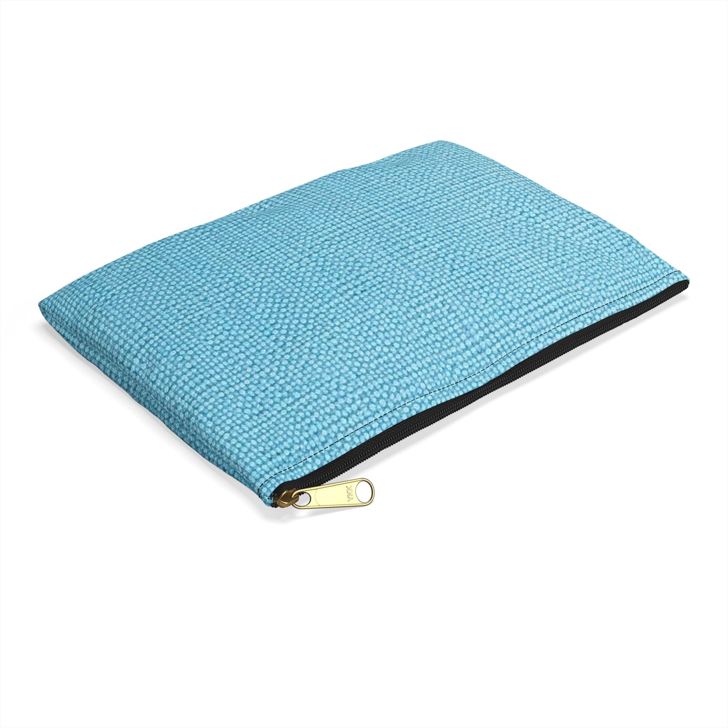 Bright Aqua Teal: Denim-Inspired Refreshing Blue Summer Fabric - Accessory Pouch