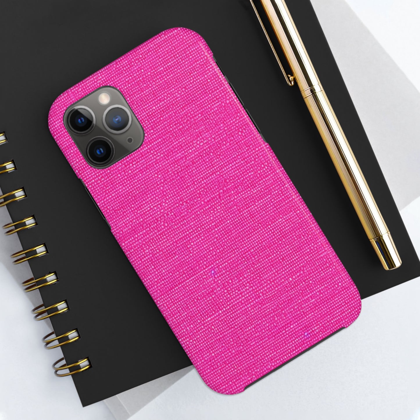 Hot Neon Pink Doll Like: Denim-Inspired, Bold & Bright Fabric - Tough Phone Cases